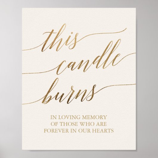 Elegante Gold Calligraphy | Ivory Candle Burns Sig Poster (Vorne)