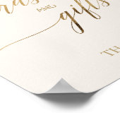 Elegante Gold Calligraphy Ivory Cards & Gifts Zeic Poster (Ecke)