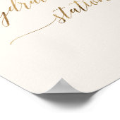 Elegante Gold Calligraphy Ivory Hydration Station Poster (Ecke)