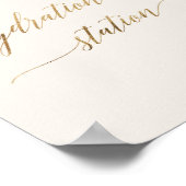 Elegante Gold Calligraphy Ivory Hydration Station Poster (Ecke)