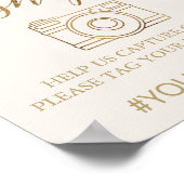 Elegante Gold Calligraphy | Ivory Oh Snap-Zeichen Poster (Ecke)