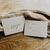 Elegante Gold Calligraphy Ivory Song RSVP Card