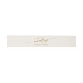 Elegante Gold Calligraphy Ivory Wedding Bly Band (Flach)