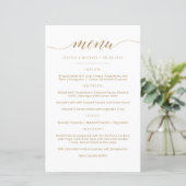 Elegante Gold Calligraphy Menu Card (Stehend Vorderseite)