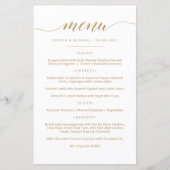 Elegante Gold Calligraphy Menu Card (Vorderseite)