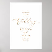 Elegante Gold Calligraphy Moderne Hochzeiten Willk Poster (Vorne)