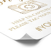 Elegante Gold Calligraphy Oh Snap-Zeichen Poster (Ecke)