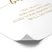 Elegante Gold Calligraphy Open Bar Sign Poster (Ecke)