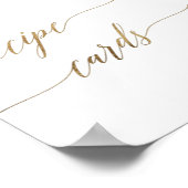 Elegante Gold Calligraphy Rezeptkarten Zeichen Poster (Ecke)
