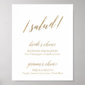Elegante Gold Calligraphy Salud Drinks Signatur Poster (Vorne)
