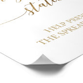 Elegante Gold Calligraphy Sanitizing Station Signa Poster (Ecke)