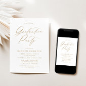 Elegante Gold Calligraphy Script Graduation Party Einladung
