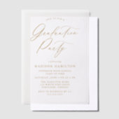 Elegante Gold Calligraphy Script Graduation Party Pergament Einladungen (Versetzt)