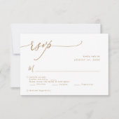 Elegante Gold Calligraphy Script Wedding RSVP Karte (Vorderseite)