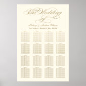 Elegante Gold Calligraphy Seating Chart Poster (Vorne)