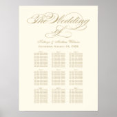 Elegante Gold Calligraphy Seating Chart Poster (Vorne)