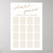 Elegante Gold Calligraphy Seating Chart Poster (Vorne)