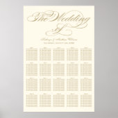 Elegante Gold Calligraphy Seating Chart Poster (Vorne)
