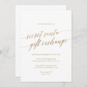Elegante Gold Calligraphy Secret Santa Einladung (Vorne/Hinten)