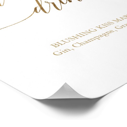 Elegante Gold Calligraphy Signature Drink Sign Poster