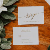 Elegante Gold Calligraphy Simple RSVP Card