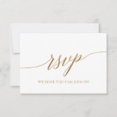 Elegante Gold Calligraphy Simple RSVP Card Karte (Vorderseite)