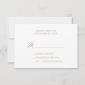 Elegante Gold Calligraphy Simple RSVP Card Karte (Rückseite)