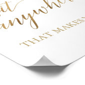 Elegante Gold Calligraphy Sit Anywhere Signature Poster (Ecke)