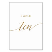 Elegante Gold Calligraphy Table 10 Tischnummern (Rückseite)