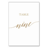 Elegante Gold Calligraphy Table Neun Tischnummern (Rückseite)