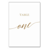 Elegante Gold Calligraphy Table One Tischnummer (Rückseite)