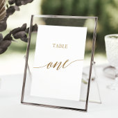 Elegante Gold Calligraphy Table One Tischnummer