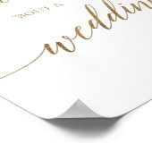 Elegante Gold Calligraphy Taco 'Bout A Wedding Sig Poster (Ecke)
