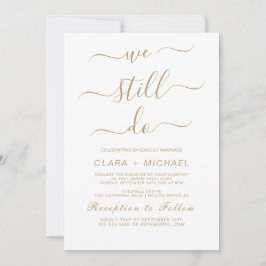 Elegante Gold Calligraphy Vow Renewal Einladung