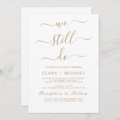Elegante Gold Calligraphy Vow Renewal Einladung (Vorne/Hinten)
