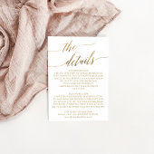 Elegante Gold Calligraphy Wedding Details Card Begleitkarte