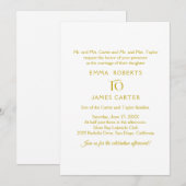 Elegante Gold Calligraphy Wedding Einladung (Vorne/Hinten)