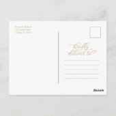 Elegante Gold Calligraphy Wedding Einladung Postkarte (Rückseite)