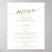 Elegante Gold Calligraphy Wedding Menu Sign Poster (Vorne)