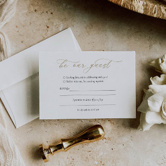 Elegante Gold Calligraphy Wedding RSVP Card