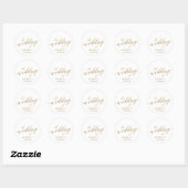Elegante Gold Calligraphy Wedding Umschlag Aufkleb Runder Aufkleber (Blatt)