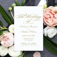 Elegante Gold Calligraphy Wedding Zeremony Program