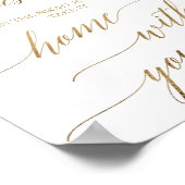 Elegante Gold Calligraphy Your Cup Wedding Sign Poster (Ecke)