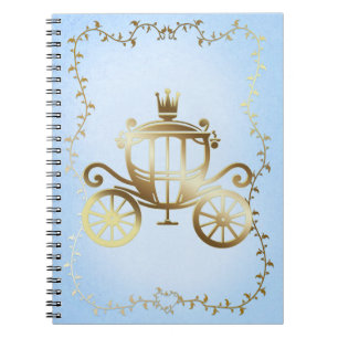 Elegante Gold Carriage Blue Storybook Princess Notizblock