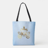 Elegante Gold Carriage Blue Storybook Princess Tasche (Rückseite)