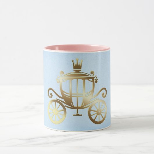 Elegante Gold Carriage Blue Storybook Princess Tasse (Zentrum)