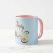Elegante Gold Carriage Blue Storybook Princess Tasse (VorderseiteRechts)