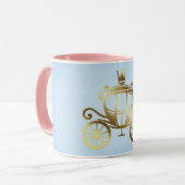 Elegante Gold Carriage Blue Storybook Princess Tasse (Vorderseite Links)