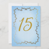 Elegante Gold Carriage Blue Storybook Quinceañera Einladung (Rückseite)