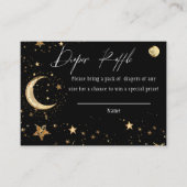 Elegante Gold Celestial Diaper Raffle Card Begleitkarte (Vorderseite)